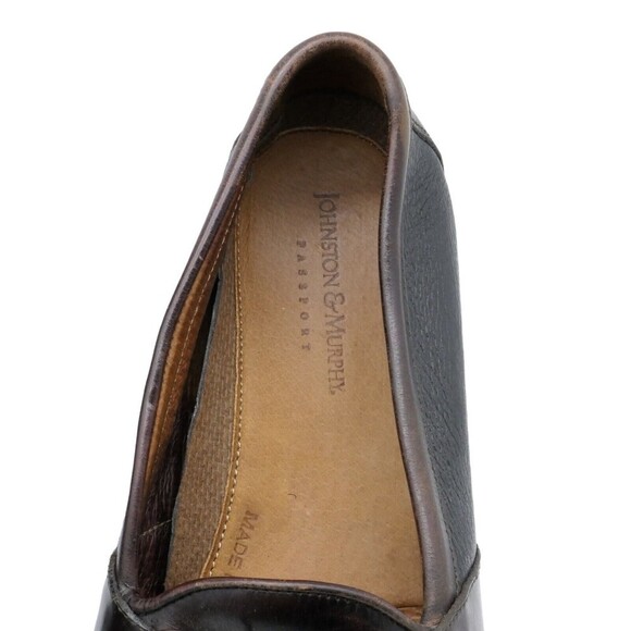 Johnston & Murphy Men's Sz 10M Passport Tassel Leather Loafers Brown Black EUC - Picture 6 of 11